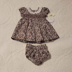 Edgehill Collection Brown Floral Baby Outfit